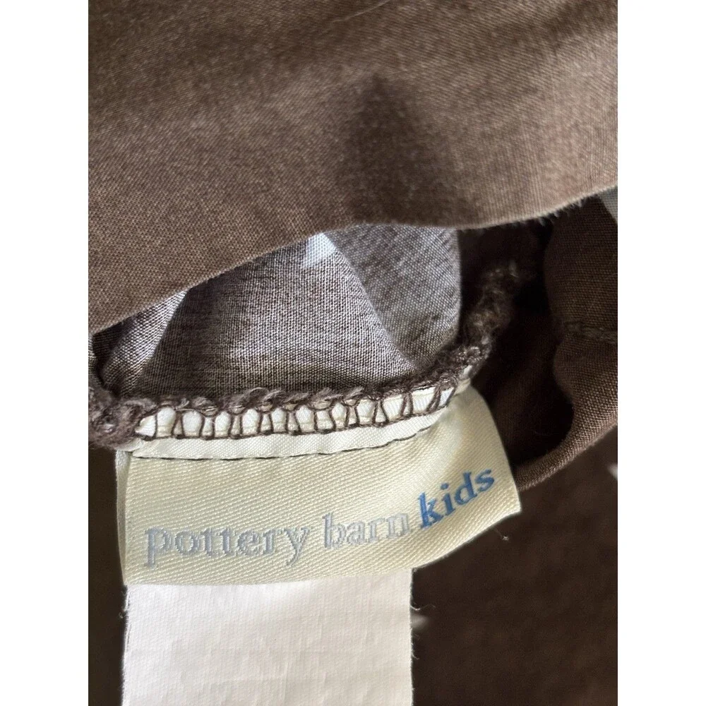 Pottery Barn Kids Twin Duvet Brown With White Star Patterned Fabric